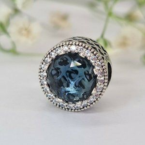 Pandora Silver Charm Radiant Hearts Moonlight Blue Bead